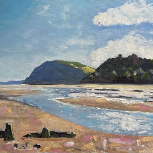 Towards Llansteffan Castle from Ferryside