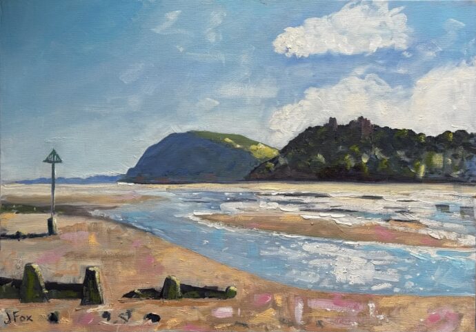 Towards Llansteffan Castle from Ferryside
